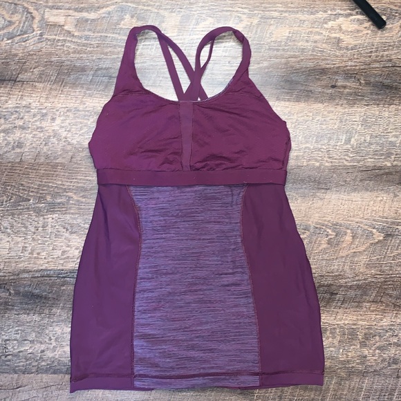 Lululemon Athletica Cross Back Tank Top with Built in Bra No Size Dot - Picture 6 of 7